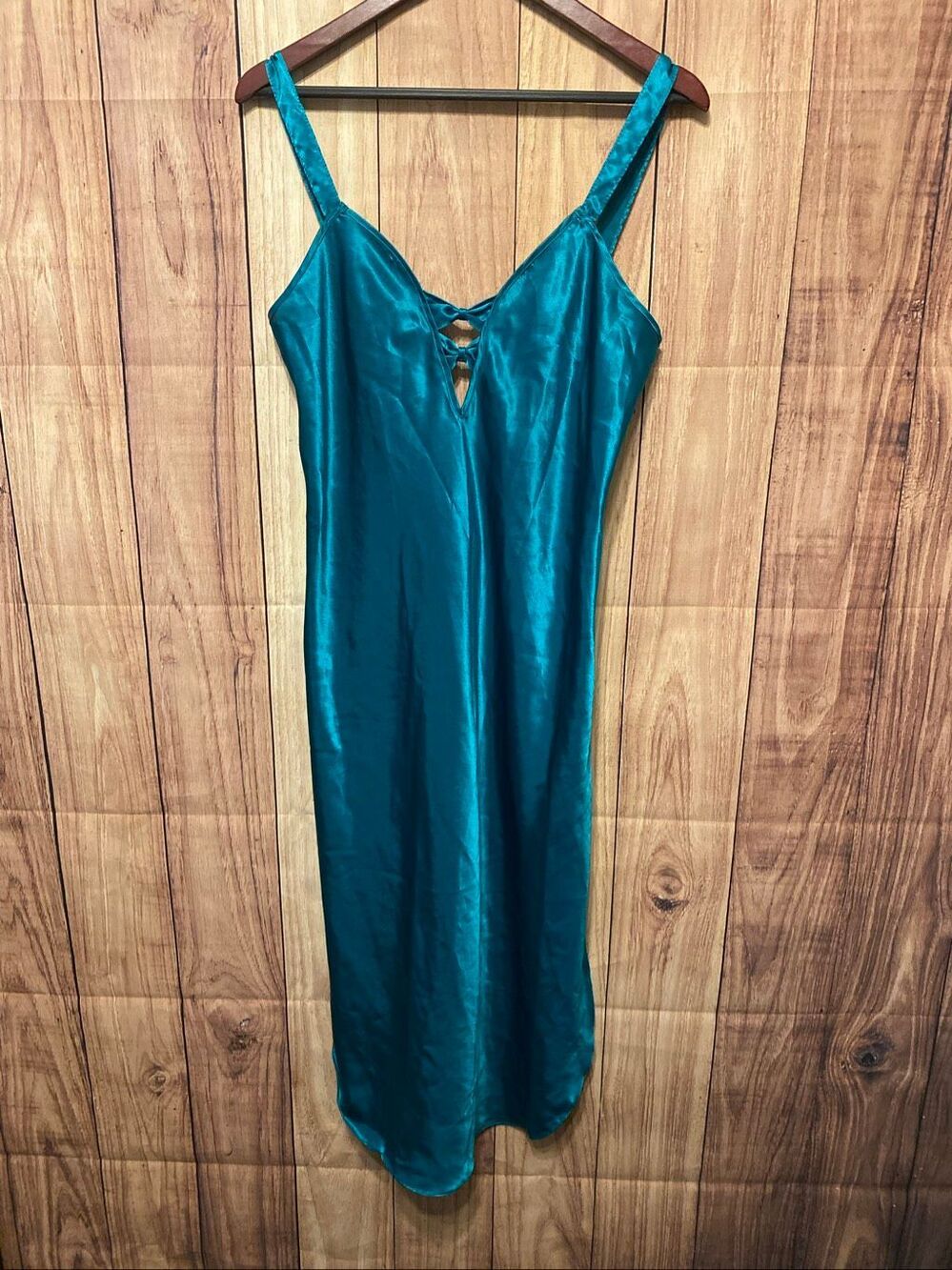California Dynasty Medium peacock teal blue nighty nightgown lingerie vintage